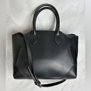 ZARA BASIC Vegan Leather Satchel Purse Handle Crossbody Black/ Red Point Bag